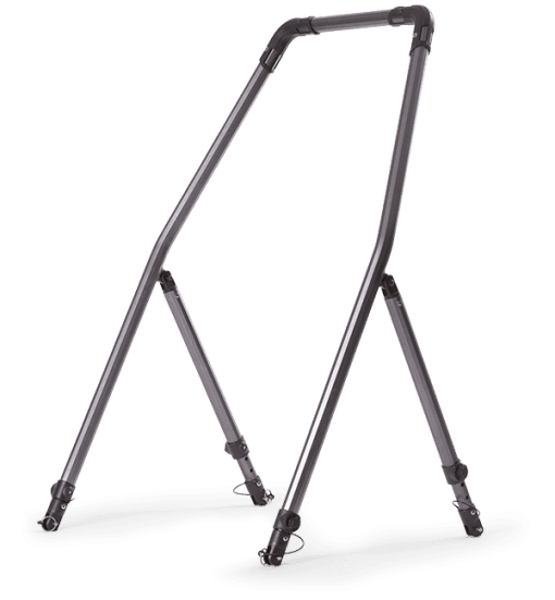 Hobie H-Bar kayak standing bar; An adjustable aluminium A frame for Hobie kayaks to aid in standing use for sight fishing and casting