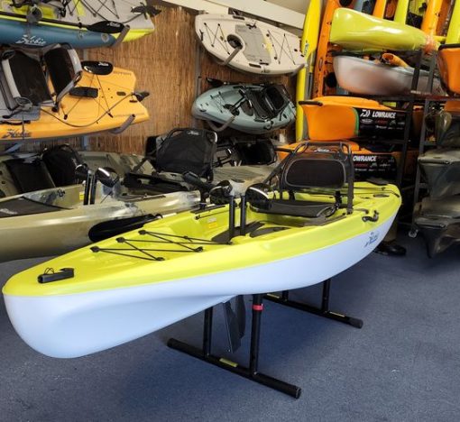 A Hobie Kayak stand used to display a Hobie Passport 12 kayak in the HWS shrow room