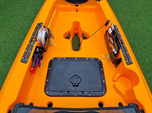 BerleyPro Side Bro Pair fitted to a Hobie Compass showing their gear oraganisation and capacity