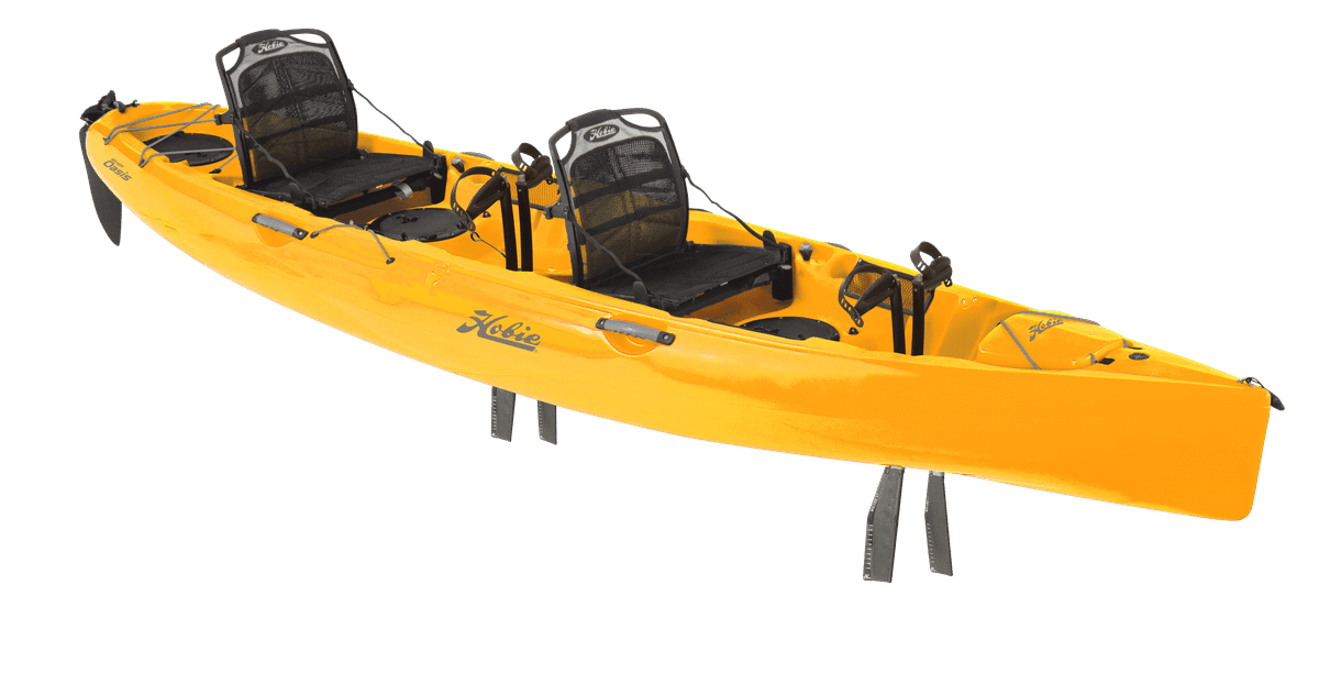 Hobie Oasis tandem fishing kayak. Colour; Papaya Orange