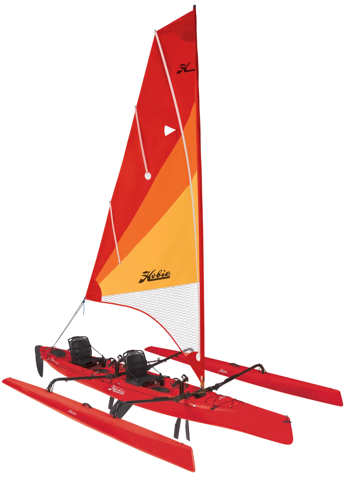 Hobie Tandem Island 2-person sailing kayak. Colour - Hibiscus Red