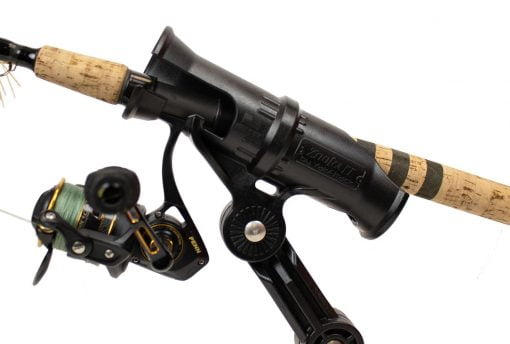 YakAttack Zooka II Rod Holder holding a rod with spinning reel for example purposes