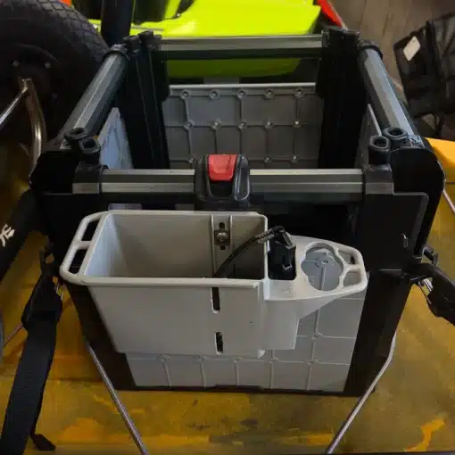 Hobie Mini Bin H-Rail mounted tackle storage box mounted on a Hobie H-Crate