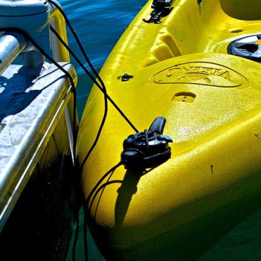 A Railblaza CleatPort installed on the bow of a kayak
