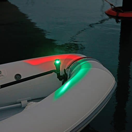 Railblaza Bi-Colour Navigation Bow Light mounted to an inflatable boat