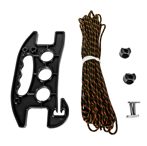 The YakAttack SideWinder kayak anchor reel kit including reel, paracord and mounting hardware
