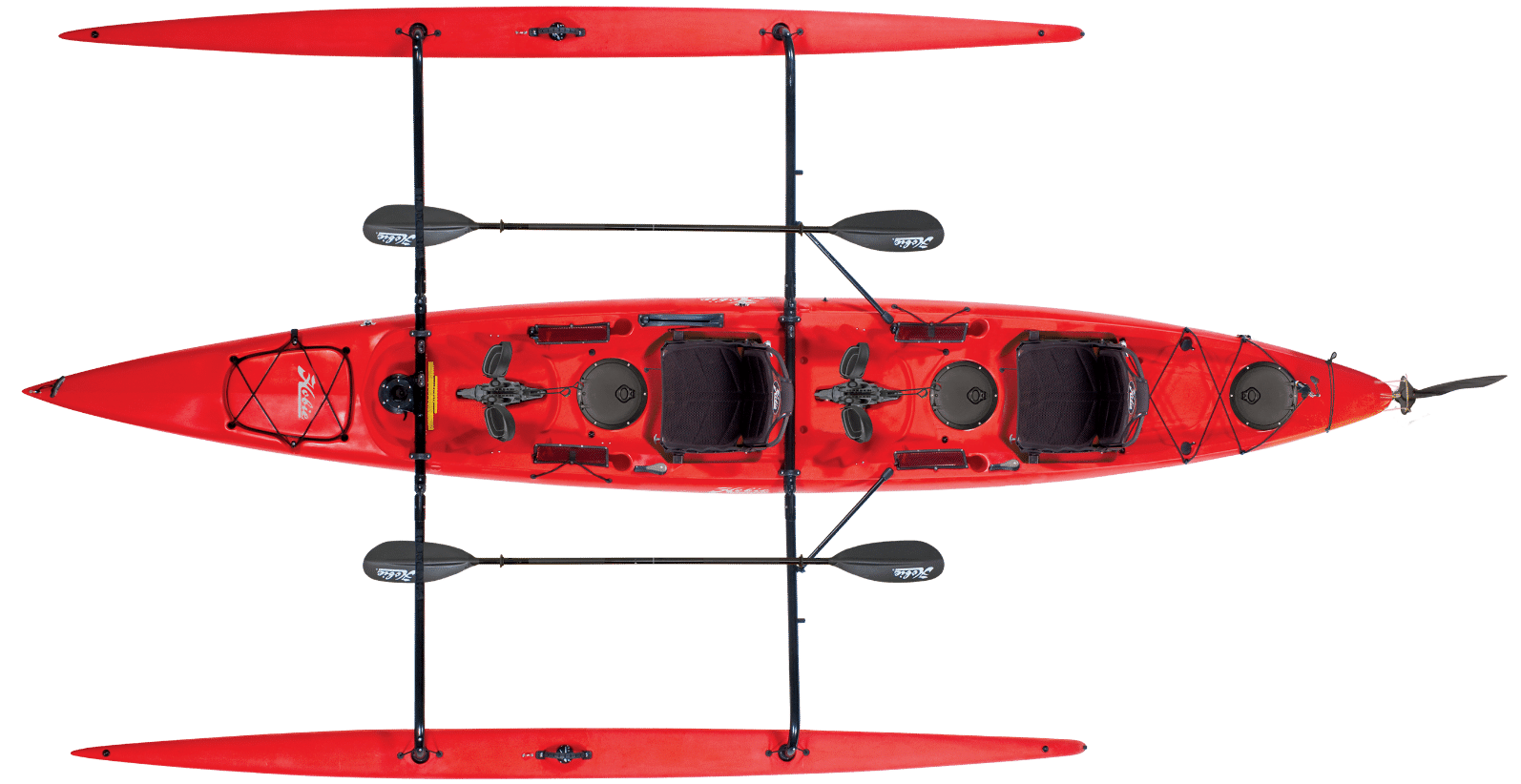 Hobie Tandem Island tandem 2 person sail and pedal kayak. Colur: Hibiscus Red
