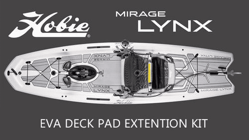 Promotional graphic for the EVA deck pad extension kit for Hobie Lynx kayaks