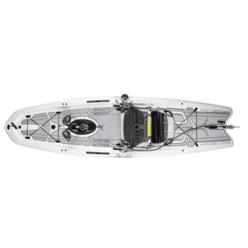 EVA deck pad kit for Hobie Lynx. Image displays deck padding installed on the Hobie Lynx. Colour; Grey with Charcoal accents