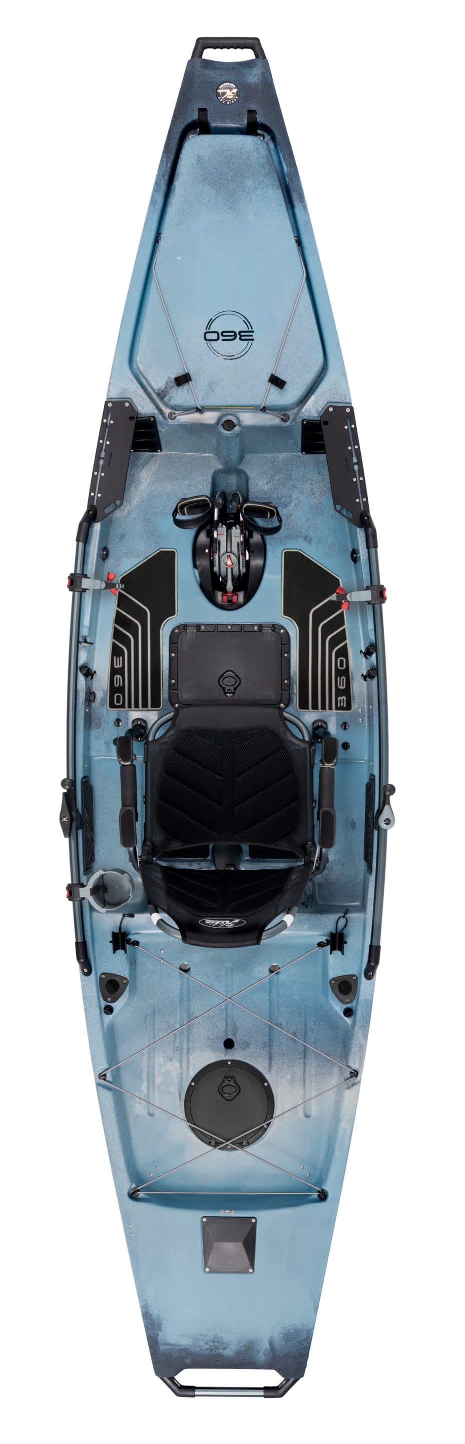 Top down view of the Pro Angler with 360 pedal drive in artic camo