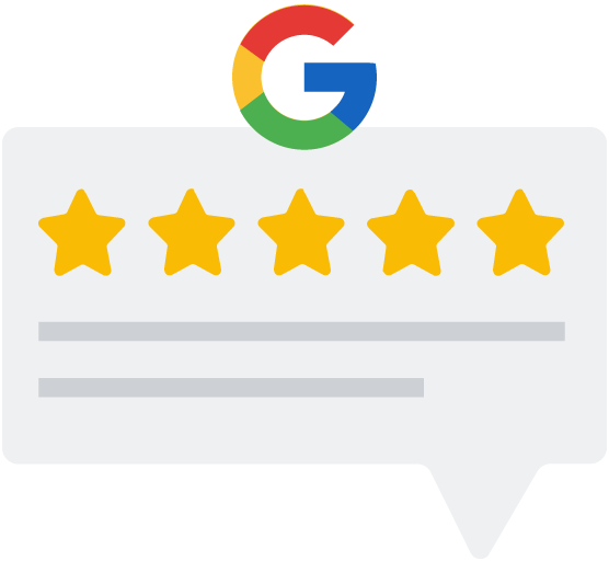 5 star Google reviews badge