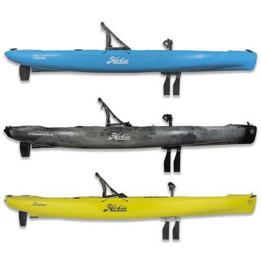 Image showing Hobie Compass in the new Dune Camo (grey), Seagrass (green) and Glacier Blue colour variants